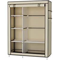 Los mejores  - UDEAR Armario Closet Organizador Plegable para Ropa Ropero Resistente al Polvo Guardarropa Beige 105 x 45 x 170 CM